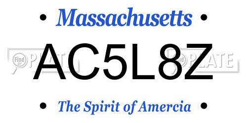 AC5L8Z Massachusetts License Plate