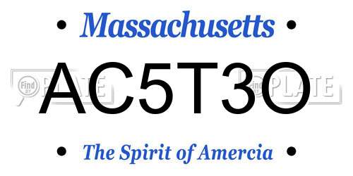 AC5T3O Massachusetts License Plate