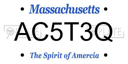 AC5T3Q Massachusetts License Plate