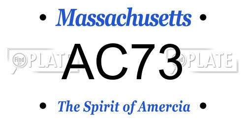 AC73 Massachusetts License Plate