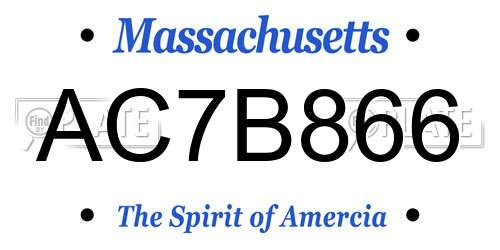 AC7B866 Massachusetts License Plate