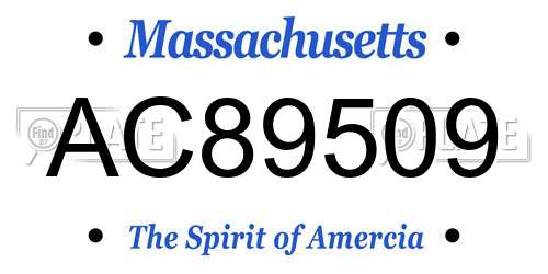 AC89509 Massachusetts License Plate