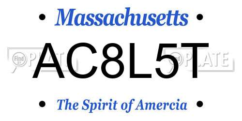 AC8L5T Massachusetts License Plate