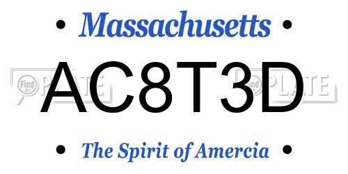 AC8T3D Massachusetts License Plate