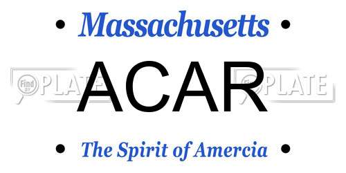 ACAR Massachusetts License Plate