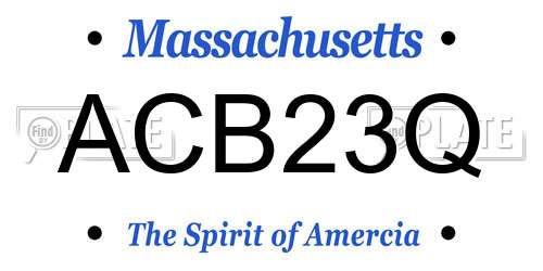 ACB23Q Massachusetts License Plate