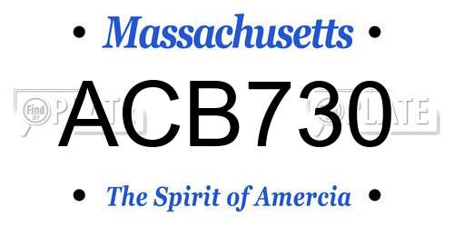 ACB730 Massachusetts License Plate