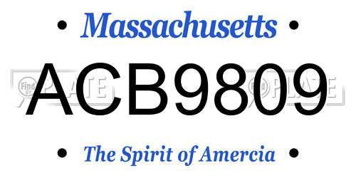 ACB9809 Massachusetts License Plate
