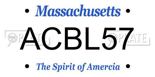 ACBL57 Massachusetts License Plate