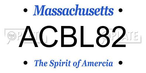 ACBL82 Massachusetts License Plate