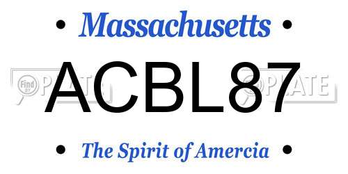 ACBL87 Massachusetts License Plate