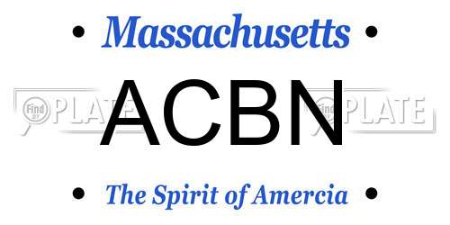 ACBN Massachusetts License Plate
