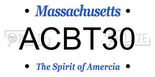 ACBT30 Massachusetts License Plate
