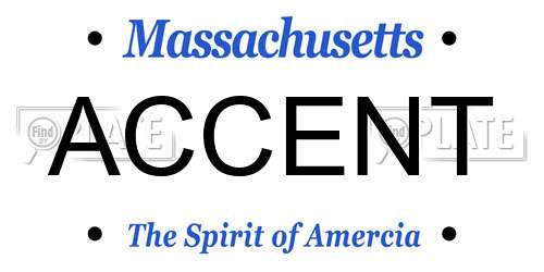 ACCENT Massachusetts License Plate