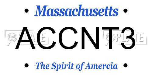 ACCNT3 Massachusetts License Plate