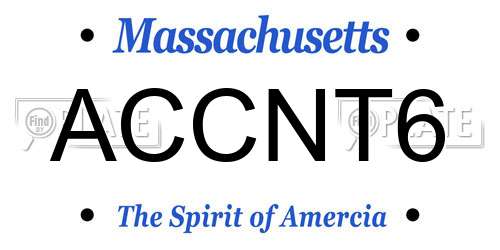 ACCNT6 Massachusetts License Plate