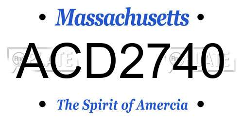 ACD2740 Massachusetts License Plate