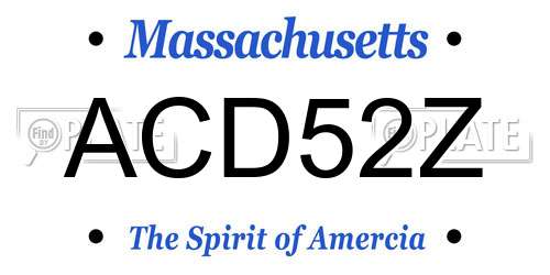 ACD52Z Massachusetts License Plate