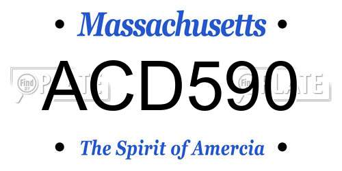 ACD590 Massachusetts License Plate