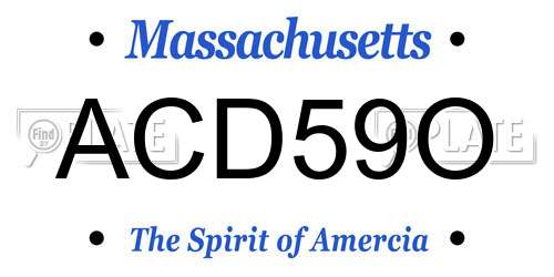 ACD59O Massachusetts License Plate