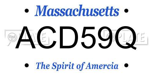 ACD59Q Massachusetts License Plate