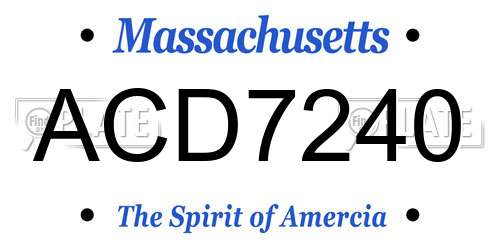 ACD7240 Massachusetts License Plate