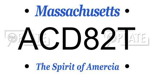 ACD82T Massachusetts License Plate