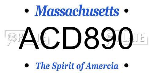 ACD890 Massachusetts License Plate