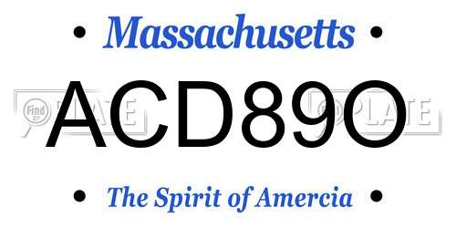 ACD89O Massachusetts License Plate