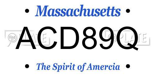 ACD89Q Massachusetts License Plate