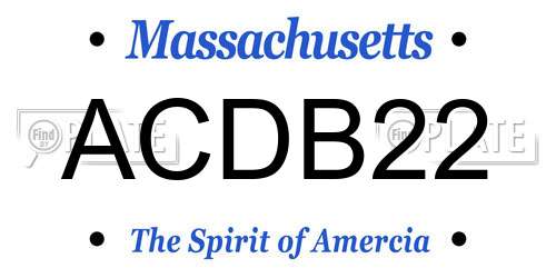 ACDB22 Massachusetts License Plate