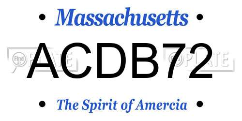 ACDB72 Massachusetts License Plate