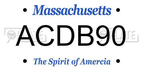 ACDB90 Massachusetts License Plate