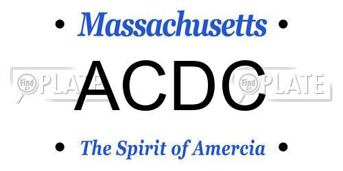 ACDC Massachusetts License Plate