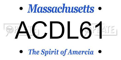 ACDL61 Massachusetts License Plate