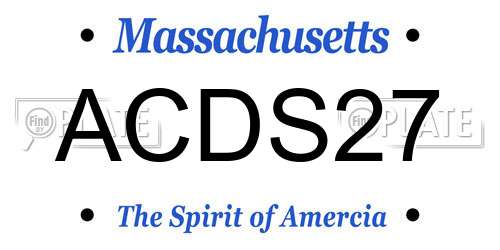 ACDS27 Massachusetts License Plate