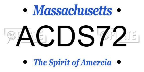 ACDS72 Massachusetts License Plate