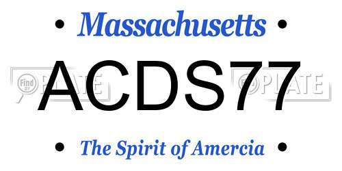 ACDS77 Massachusetts License Plate