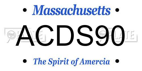 ACDS90 Massachusetts License Plate