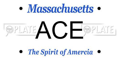 ACE Massachusetts License Plate