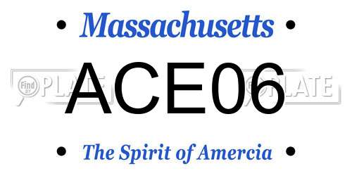 ACE06 Massachusetts License Plate