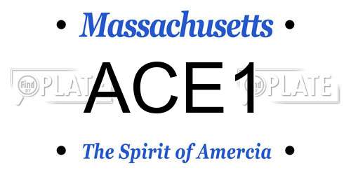 ACE1 Massachusetts License Plate