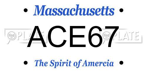 ACE67 Massachusetts License Plate
