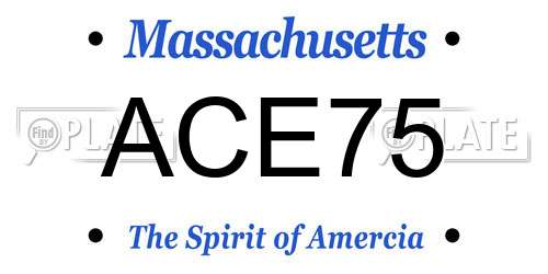 ACE75 Massachusetts License Plate