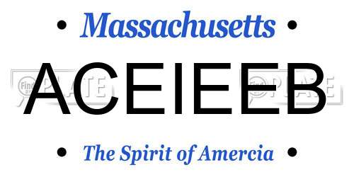 ACEIEEB Massachusetts License Plate
