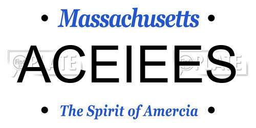 ACEIEES Massachusetts License Plate