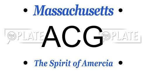 ACG Massachusetts License Plate