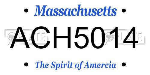 ACH5014 Massachusetts License Plate