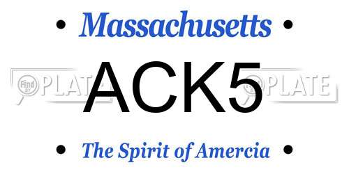 ACK5 Massachusetts License Plate