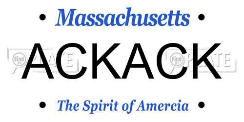 ACKACK Massachusetts License Plate